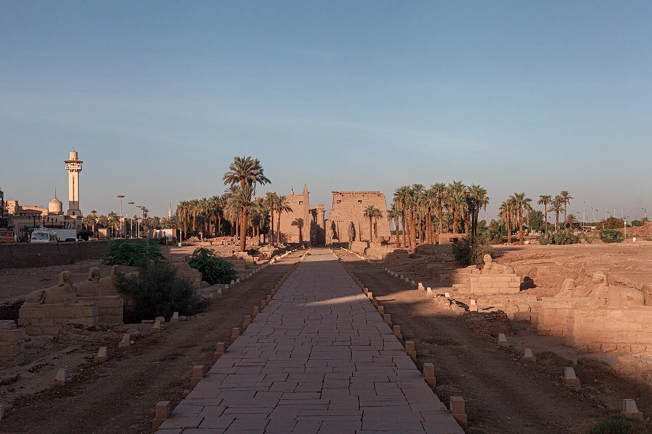 The Avenue of Sphinxes leading toward Luxor Temple