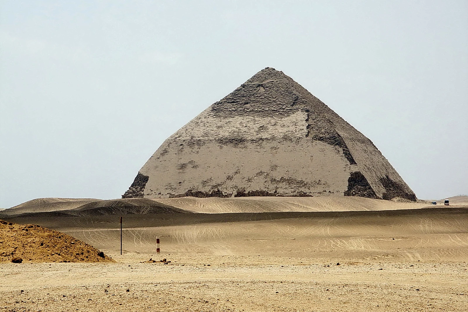 A pyramid rising from the desert at Dahshur