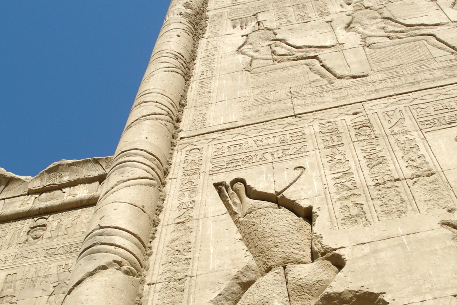 Ancient carved reliefs at Dendera Temple