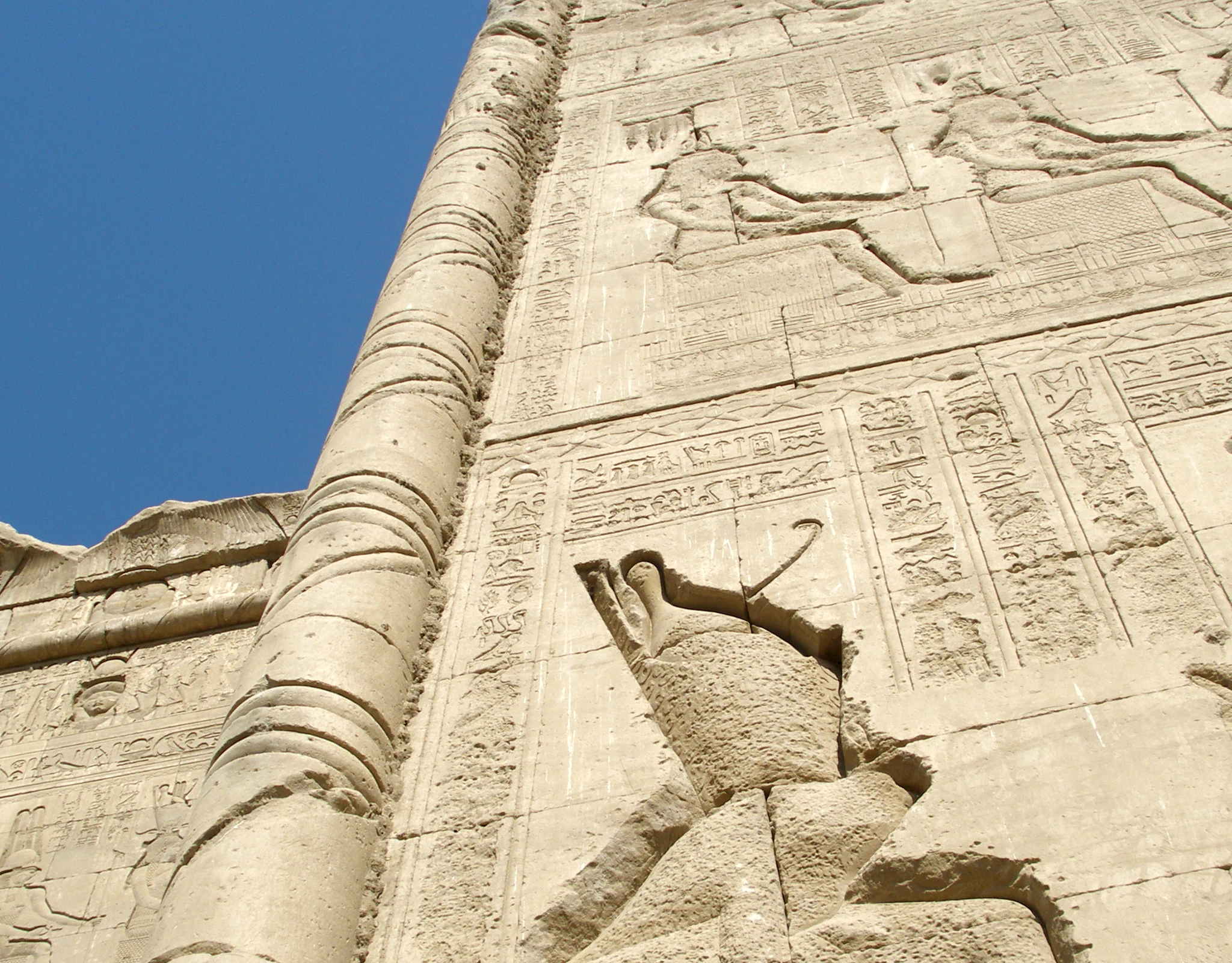 Ancient carved reliefs at Dendera Temple