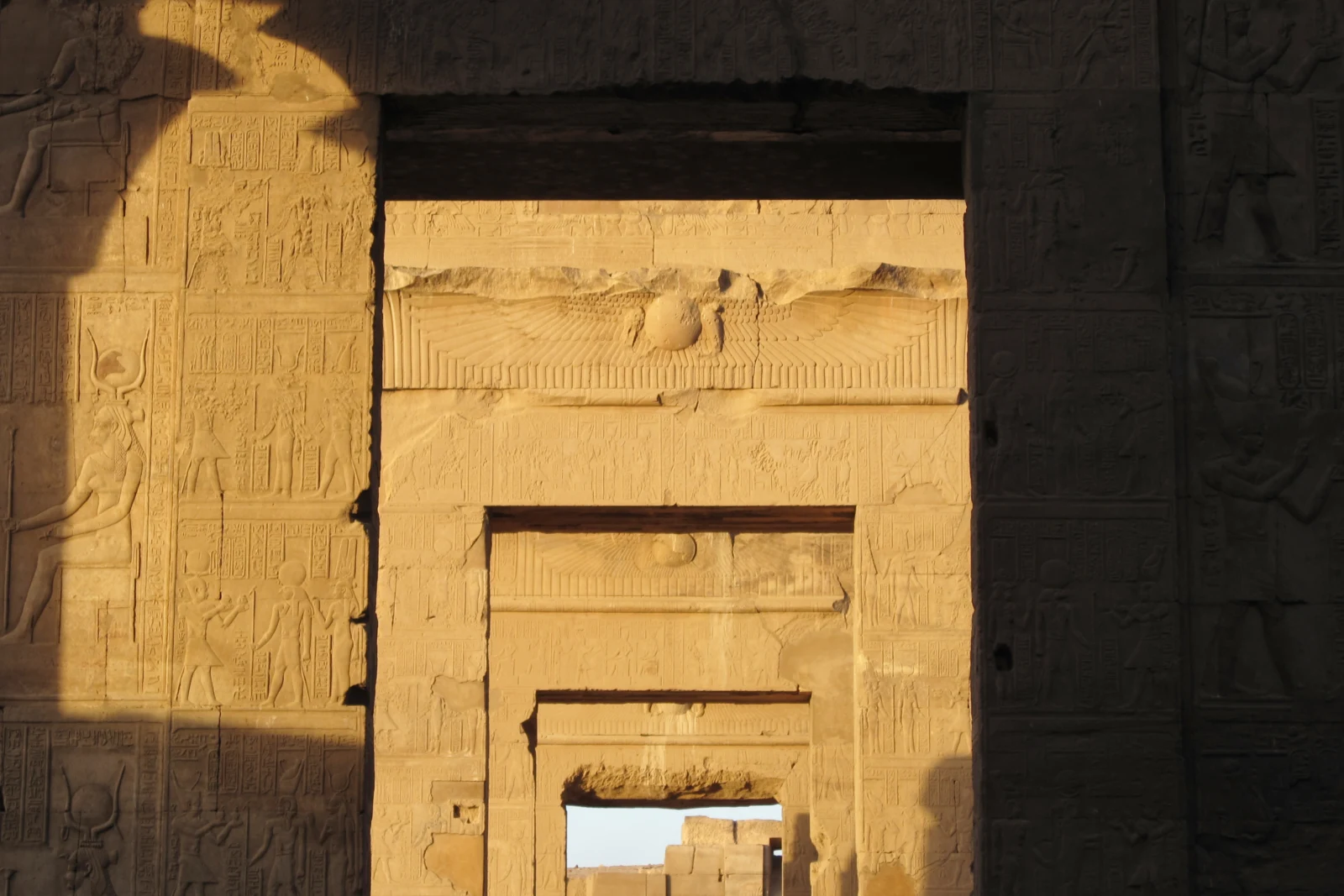 Ancient stone columns at Kom Ombo Temple