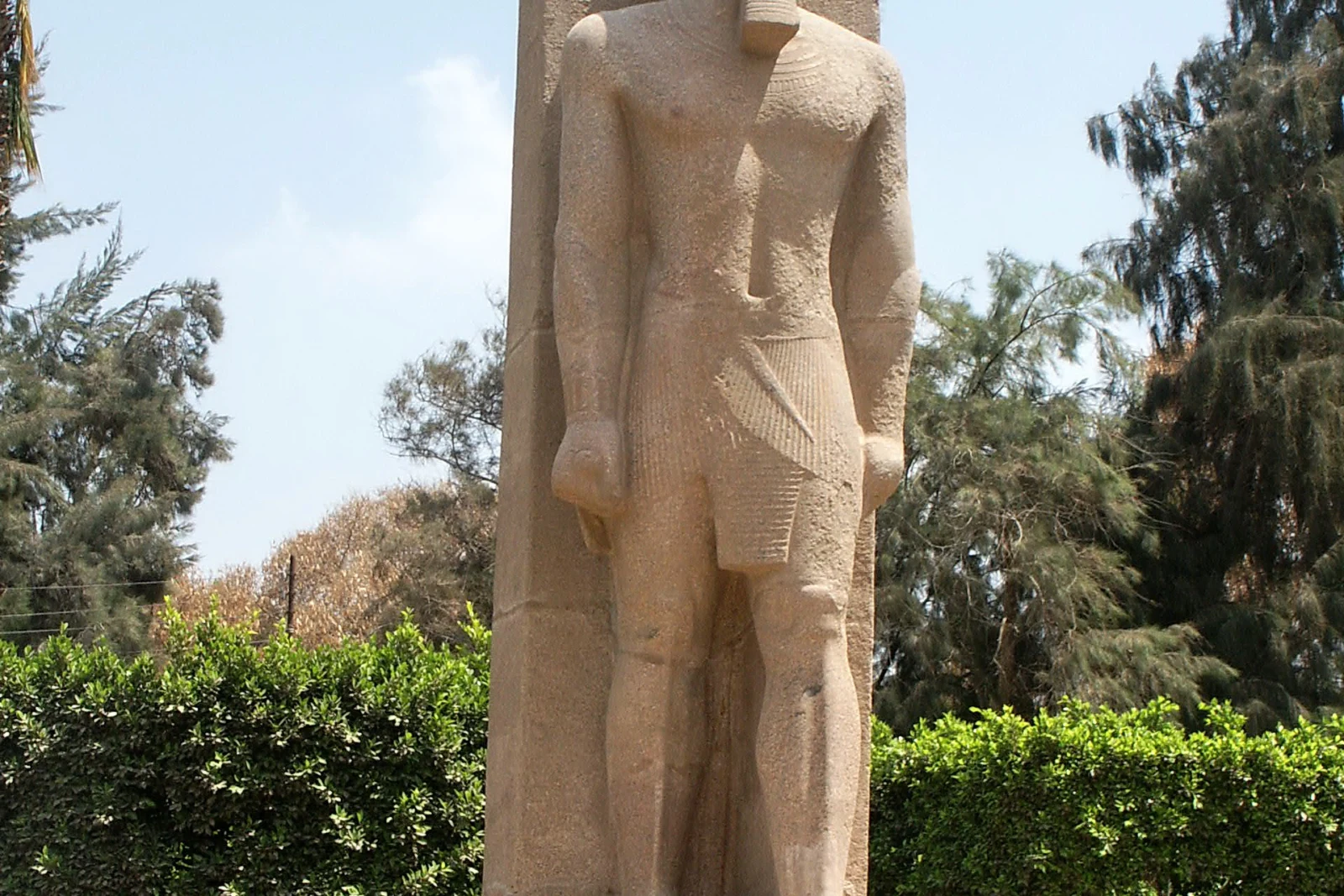 A monumental ancient Egyptian royal statue associated with Memphis