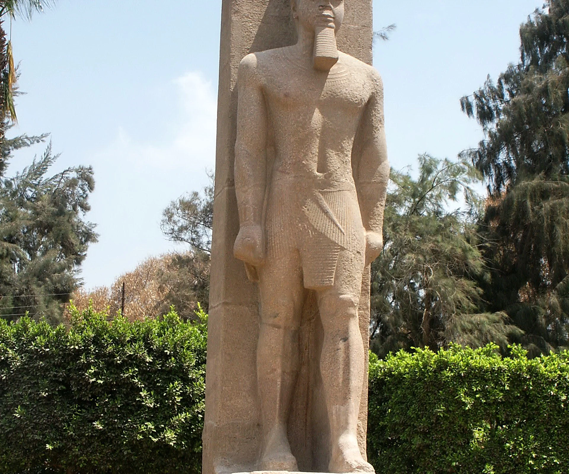 A monumental ancient Egyptian royal statue associated with Memphis