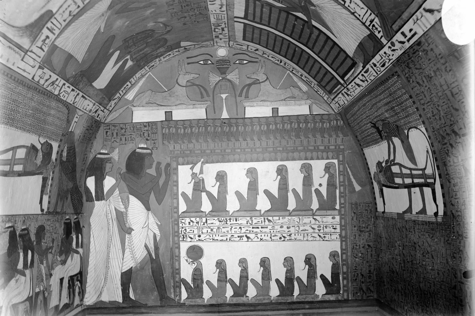 Painted decoration inside a private tomb in Egypt