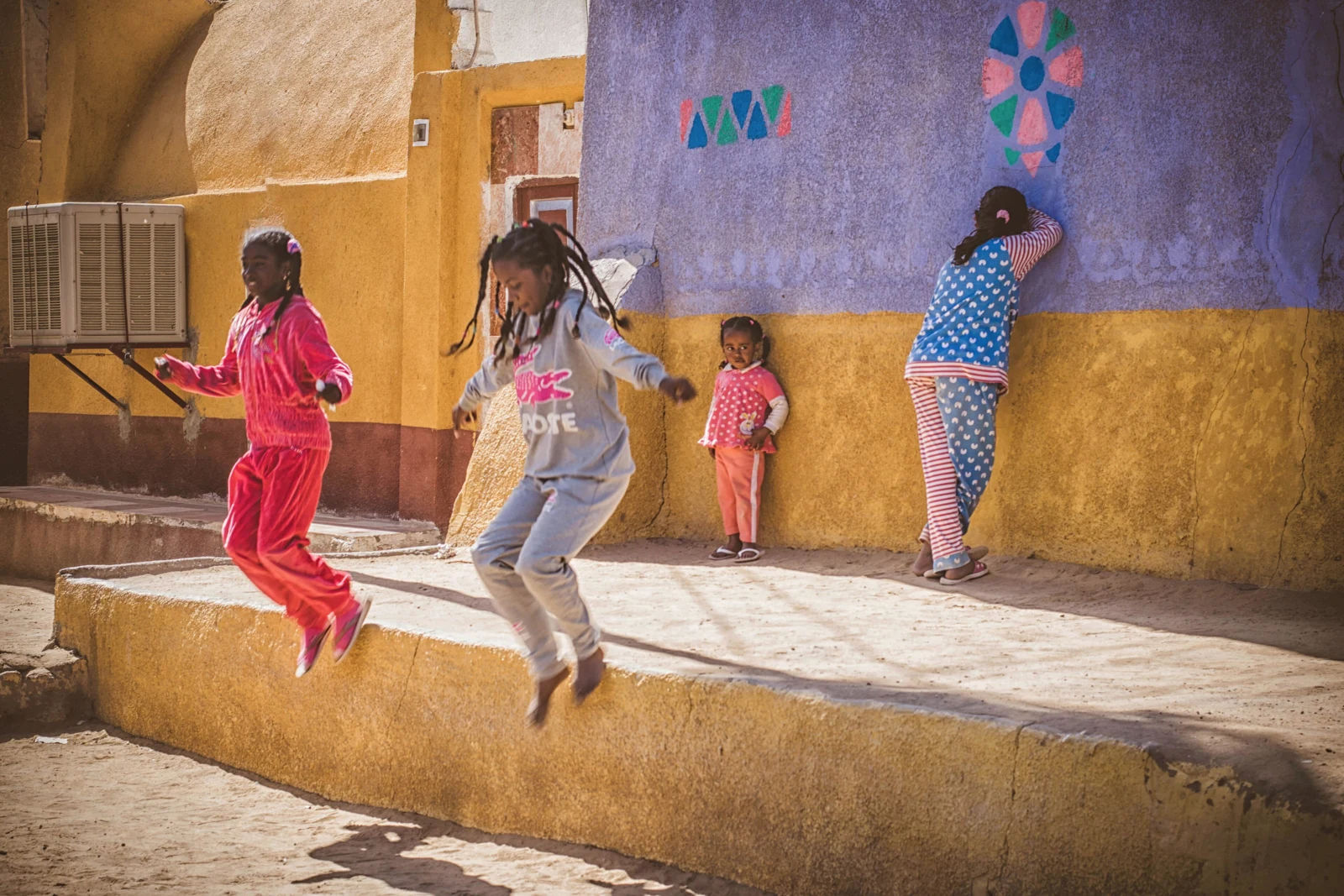 Colorful domestic architecture in a Nubian village in Aswan